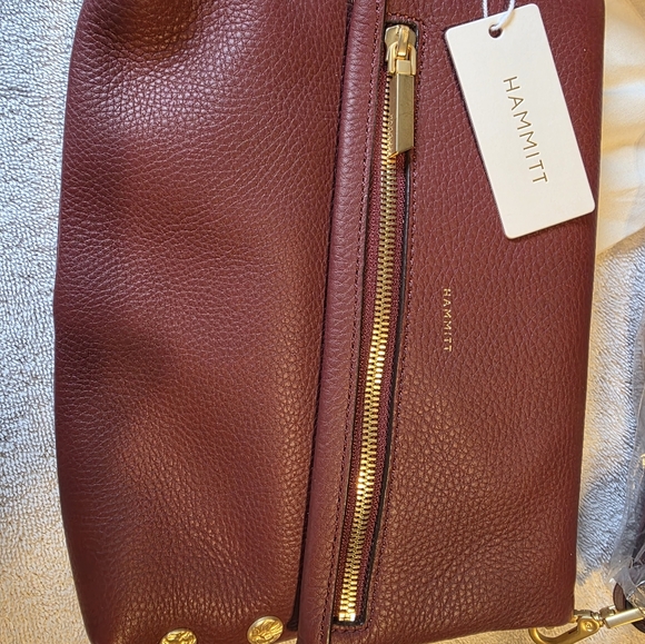 Hammitt Burgundy Crossbody Bag with Gold Accents - Picture 9 of 10
